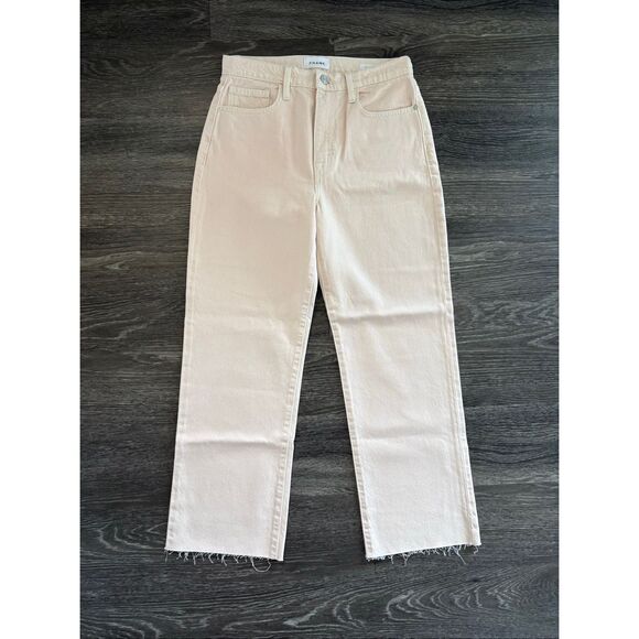 NWT Frame Le Jane High Rise Straight Crop In Stoned Nude Pink Size 28 - Picture 3 of 7